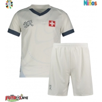Camiseta Suiza Visitante Equipación para niños Eurocopa 2024 manga corta (+ pantalones cortos)